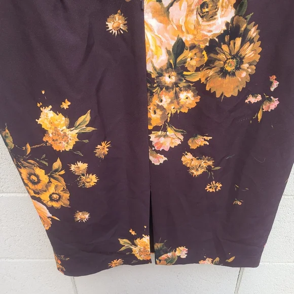 Black HaloEllaria Floral Column Dress NEW Size 8 Fall Tones